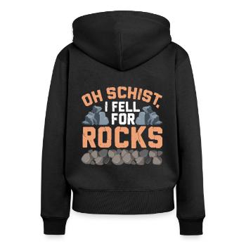 Rock Hunting Mineral Hunter - Women's Premium Organic Zip Hoodie - black - Back - Julia (174cm)
