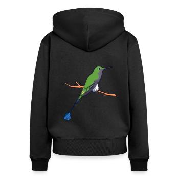 Kawaii Green-parted Flag Sylph - Women's Premium Organic Zip Hoodie - black - Back - Julia (174cm)