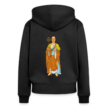 Buddhism God Bodhisattva Ksitigarbha - Women's Premium Organic Zip Hoodie - black - Back - Julia (174cm)