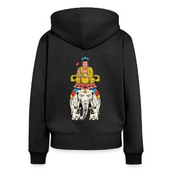 Buddhism God Bodhisattva Samantabhadra - Women's Premium Organic Zip Hoodie - black - Back - Julia (174cm)