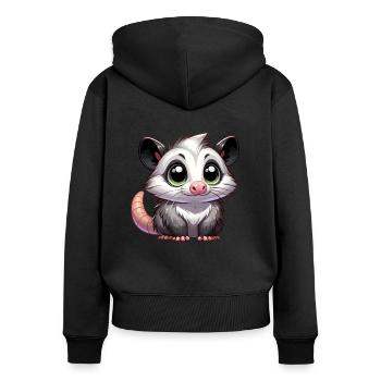 Kawaii Opossum - Women's Premium Organic Zip Hoodie - black - Back - Julia (174cm)