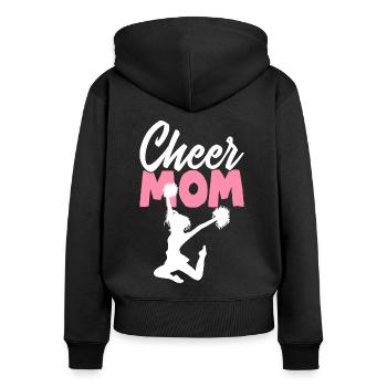Cheer Mom Cheerleading Cheerleader Cheer Squad - Frauen Premium Bio Zip Hoodie - Schwarz - Hinten - Julia (174cm)