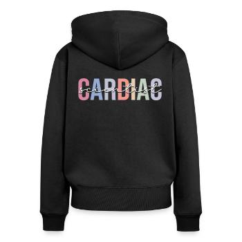 Herzspezialist Krankenschwester Kardiologie - Frauen Premium Bio Zip Hoodie - Schwarz - Hinten - Julia (174cm)