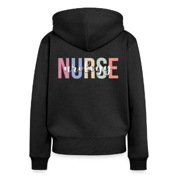 Urologie Krankenschwester Krankenpflege Urologe - Frauen Premium Bio Zip Hoodie - Schwarz - Hinten - Julia (174cm)