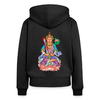 Buddhism God Bodhisattva Akasagarbha - Women's Premium Organic Zip Hoodie - black - Back - Julia (174cm)