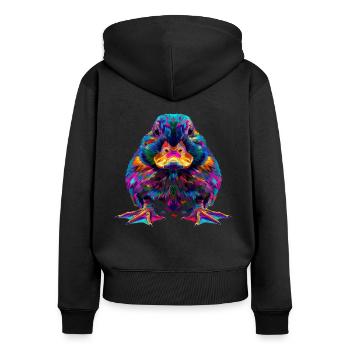 Platypus Mammal Popart - Women's Premium Organic Zip Hoodie - black - Back - Julia (174cm)