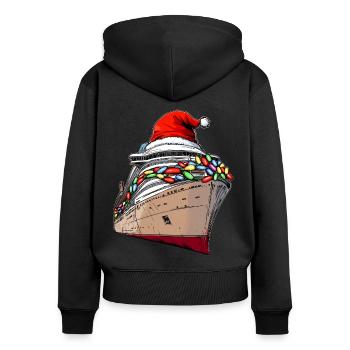 Kreuzfahrt Kreuzfahrt-Urlaub Erste Kreuzfahrt - Frauen Premium Bio Zip Hoodie - Schwarz - Hinten - Julia (174cm)