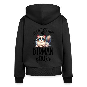 Cats Glitter - Burma - Women's Premium Organic Zip Hoodie - black - Back - Julia (174cm)