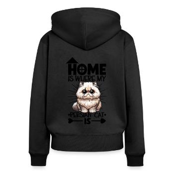 Home - Persian Cat - Women's Premium Organic Zip Hoodie - black - Back - Julia (174cm)