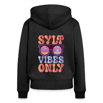Good atmosphere on Sylt - Women's Premium Organic Zip Hoodie - black - Back - Julia (174cm)