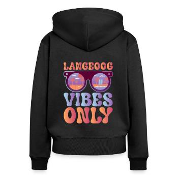 Good atmosphere on Langeoog - Women's Premium Organic Zip Hoodie - black - Back - Julia (174cm)