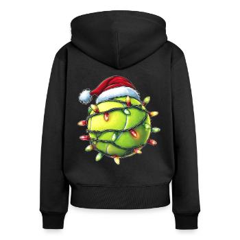 Tennisspieler Mannschaftsbetreuer Trainer Weihnach - Frauen Premium Bio Zip Hoodie - Schwarz - Hinten - Julia (174cm)