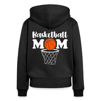 Basketball Mom Mommy - Frauen Premium Bio Zip Hoodie - Schwarz - Hinten - Julia (174cm)