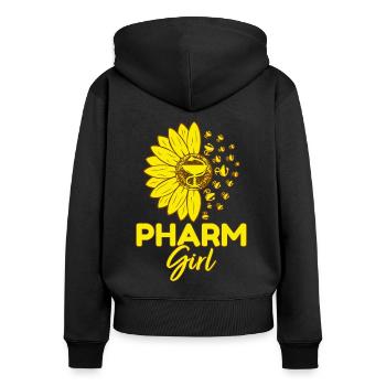 Pharm Girl Pharmazie Pharmaziestudentin - Frauen Premium Bio Zip Hoodie - Schwarz - Hinten - Julia (174cm)