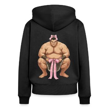 Echec Coquette Lutte Sumo Lutteur Japonais Sumo - Sweat à capuche zippé Premium bio Femme - noir - Dos - Julia (174cm)