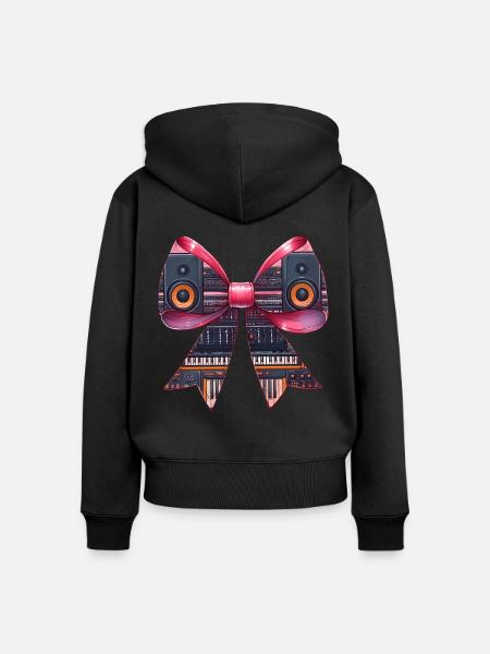 Coquette Bow Tontechniker Tontechniker - Frauen Premium Bio Zip Hoodie - Schwarz