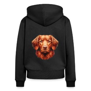 Tête de chien - Nova Scotia Duck Tolling Retriever - Sweat à capuche zippé Premium bio Femme - noir - Dos - Julia (174cm)