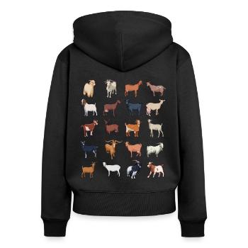 Petting zoo - lots of goats - Women's Premium Organic Zip Hoodie - black - Back - Julia (174cm)