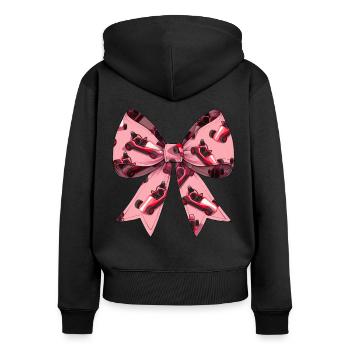 Coquette Bow Go Kart Racer Kart Mothers Day - Frauen Premium Bio Zip Hoodie - Schwarz - Hinten - Julia (174cm)