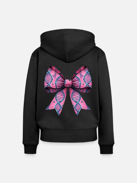 Coquette Bow Genealogie DNA-Muster - Frauen Premium Bio Zip Hoodie - Schwarz