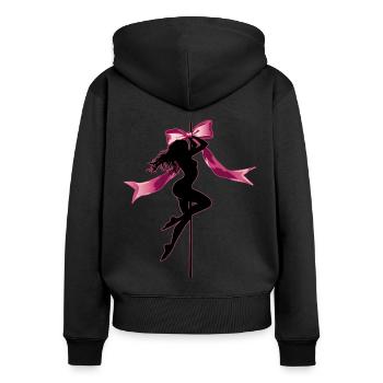 Coquette noeud Pole Dancer Pole Dance Maman - Sweat à capuche zippé Premium bio Femme - noir - Dos - Julia (174cm)