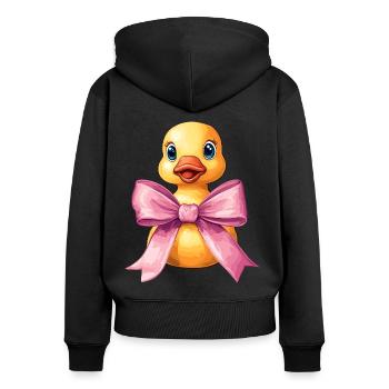 Coquette Bow Rubber Ducky Ducky Mom Mothers Day - Women's Premium Organic Zip Hoodie - black - Back - Julia (174cm)