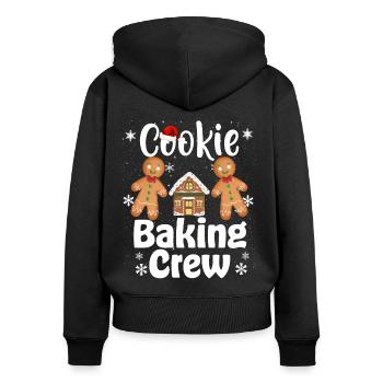 Christmas Cookie Baking Crew - Frauen Premium Bio Zip Hoodie - Schwarz - Hinten - Julia (174cm)