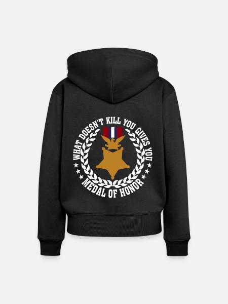 Medaille Motivation - Frauen Premium Bio Zip Hoodie - Schwarz