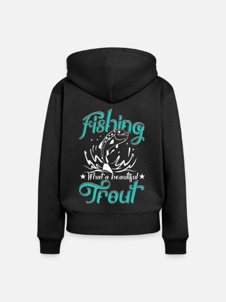 Angeln Thoughts - Frauen Premium Bio Zip Hoodie - Schwarz