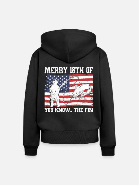 Merry 18. Biden - Frauen Premium Bio Zip Hoodie - Schwarz