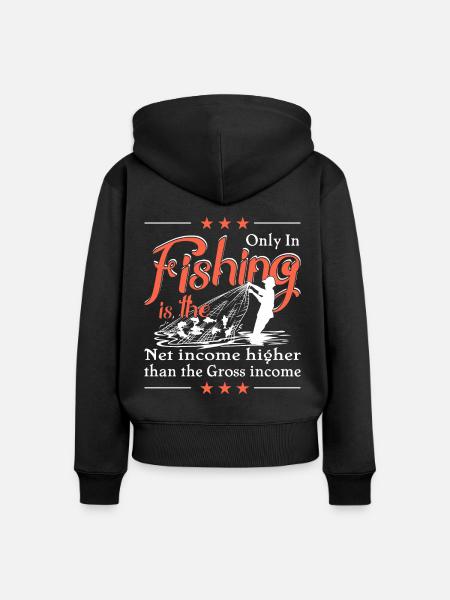 Net angeln - Frauen Premium Bio Zip Hoodie - Schwarz
