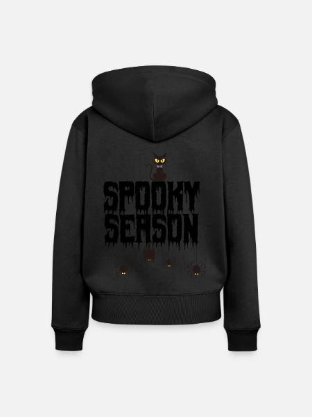 GRUSELIGE JAHRESZEIT . - Frauen Premium Bio Zip Hoodie - Schwarz
