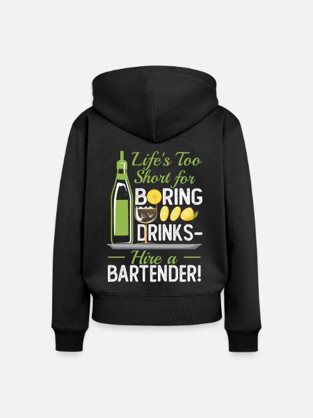 Boring Drinks - Frauen Premium Bio Zip Hoodie - Schwarz