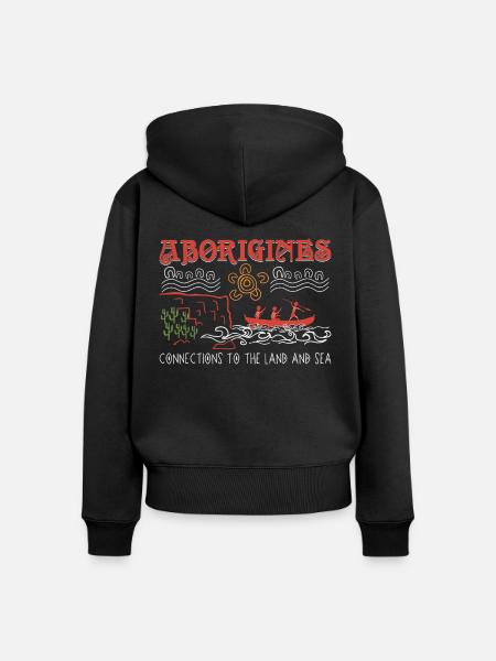 Aborigines Connections - Frauen Premium Bio Zip Hoodie - Schwarz