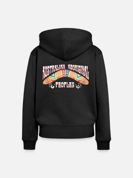 Australian Aboriginal - Frauen Premium Bio Zip Hoodie - Schwarz