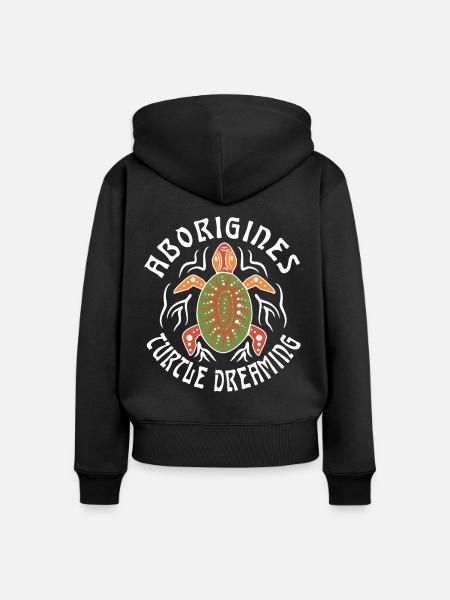 Aborigines Turtle Dreaming - Frauen Premium Bio Zip Hoodie - Schwarz