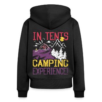In tents camping experience! - Women's Premium Organic Zip Hoodie - black - Back - Julia (174cm)