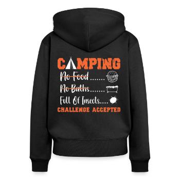 camping Challenge accepted - Women's Premium Organic Zip Hoodie - black - Back - Julia (174cm)