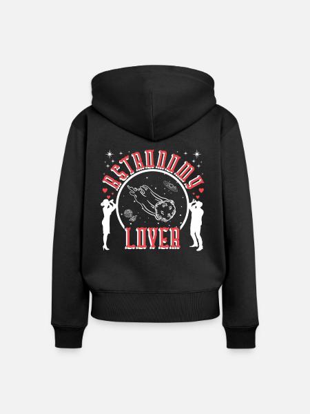 Astro - Frauen Premium Bio Zip Hoodie - Schwarz