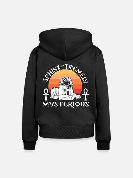 Sphinx-unendlich mysteriös - Frauen Premium Bio Zip Hoodie - Schwarz