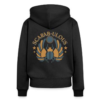 Skarabäus - Frauen Premium Bio Zip Hoodie - Schwarz - Hinten - Julia (174cm)