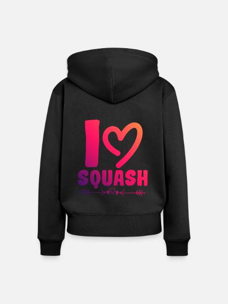 Ich liebe Squash - Frauen Premium Bio Zip Hoodie - Schwarz