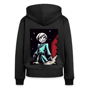 Anime Manga Bad Girl Idol - Sweat à capuche zippé Premium bio Femme - noir - Dos - Julia (174cm)