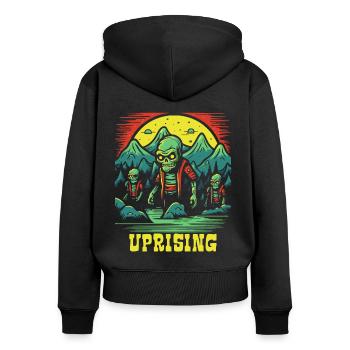 Aufstand der Skelett-Zombie-Hinterwäldler - Frauen Premium Bio Zip Hoodie - Schwarz - Hinten - Julia (174cm)