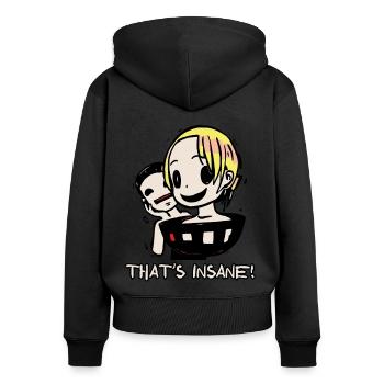 Irrer Wahnsinn Manga: Ein menschliches Ramen - Frauen Premium Bio Zip Hoodie - Schwarz - Hinten - Julia (174cm)