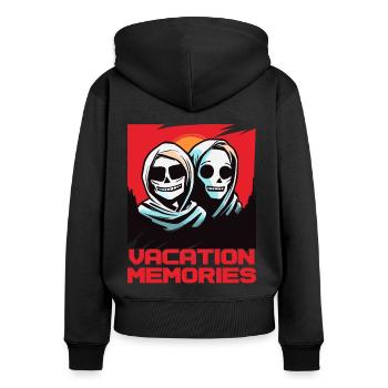 Memories of the holiday - Women's Premium Organic Zip Hoodie - black - Back - Julia (174cm)