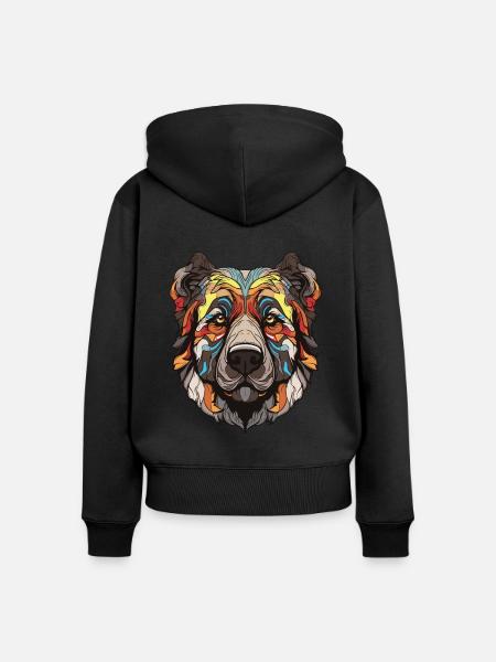 Kangal Hund Kopf - Frauen Premium Bio Zip Hoodie - Schwarz