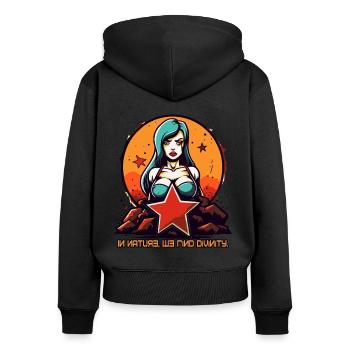 Natural Mother Nature - Women's Premium Organic Zip Hoodie - black - Back - Julia (174cm)