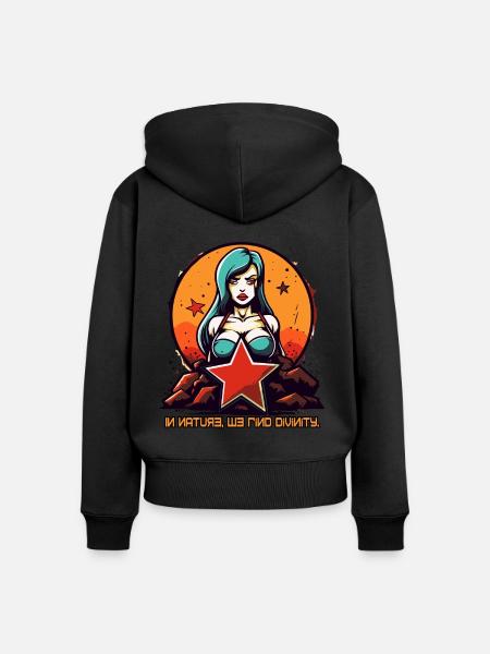 Natürliche Mutter Natur - Frauen Premium Bio Zip Hoodie - Schwarz