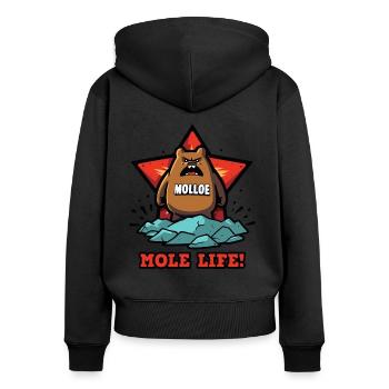 A Mole's Life - Women's Premium Organic Zip Hoodie - black - Back - Julia (174cm)